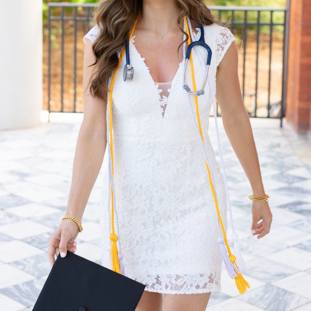 Lulus graduation dress - white lace